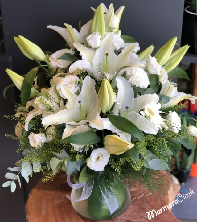 Arrangement of White Lilies