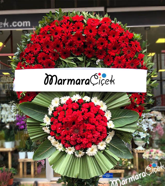 Red Funeral Wreath