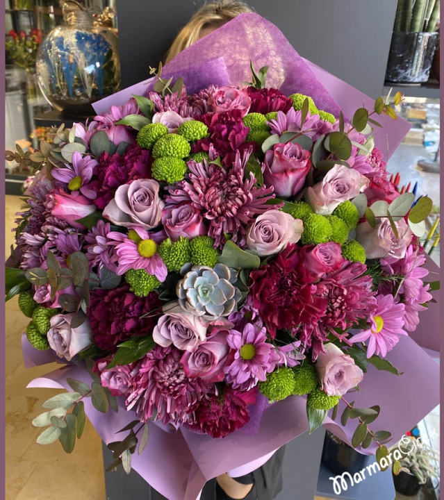 Lilac and Fuchsia Engagement Bouquet